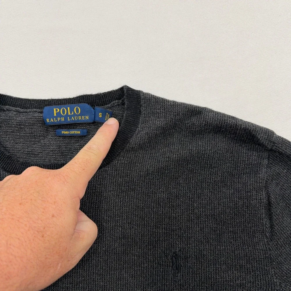 Polo Ralph Lauren Sweater Pima Cotton Crewneck Textured Mens S (2 Lot)
